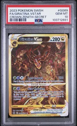 2023 POKEMON SWORD & SHIELD CROWN ZENITH SECRET FULL ART/GIRATINA VSTAR PSA 10 - Image 1