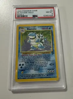 Blastoise #2/130 Pokemon TCG PSA 8 NM - Base Set II 2 - Image 2