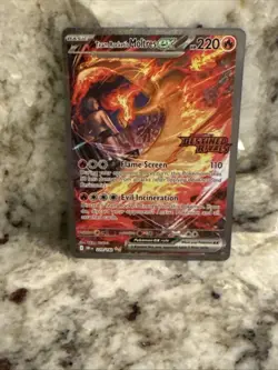 Pokemon TCG Team Rockets Moltres EX Destined Rivals SIR Stamped Promo 229/182 - Image 1