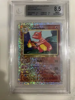 2002 Pokemon Legendary Collection Charmeleon Reverse Foil Holo - BGS 8.5 NM-MT+ - Image 1