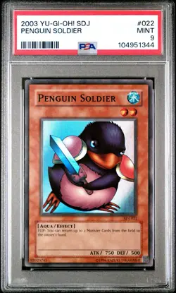 2003 YU-GI-OH! STARTER DECK: JOEY #022 PENGUIN SOLDIER, PSA 9 - Image 1