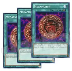 Yugioh - Megamorph x 3 - 1st Edition NM - Plus Free Holographic Card - Image 1