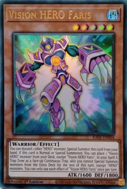 RA01-EN004 VISION HERO FARIS ULTRA RARE 1ST EDITION YuGiOh CARD - Image 1