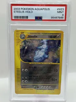 Steelix H23/H32 Aquapolis Holo Rare Vintage Pokemon TCG Card PSA 9 MINT - Image 1