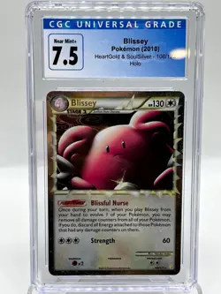 Blissey Prime 106/123 HGSS Heart Gold Holo Ultra Rare Pokemon Card CGC 7.5 NM+ - Image 1