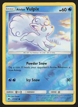 SM - Burning Shadows Alolan Vulpix #27/147 Reverse Holo Pokemon Card - Image 1