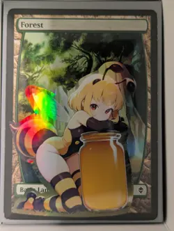 Forest x Hunny Bee Booty Jar (foil) MtG Alter Hand-Crafted! Anime Waifu - Image 1