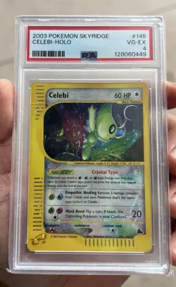 Celebi Crystal Secret Rare Holo 145/144 - Pokemon TCG, Skyridge - PSA 4 - Image 1