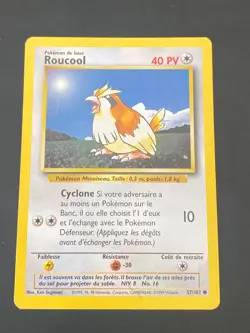 CARTE POKEMON ROUCOOL 57/102 FR COMMUNE SET DE BASE - TBE - Image 1
