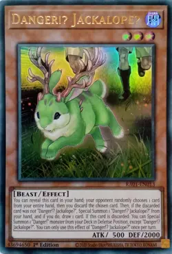 RA01-EN013 DANGER!U JACKALOPEU ULTRA RARE 1ST EDITION YuGiOh CARD - Image 1