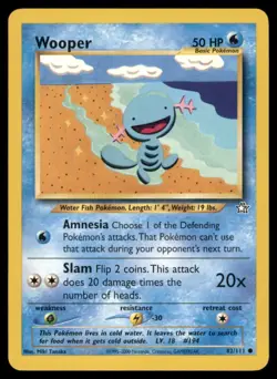 Wooper Neo Genesis #082/111 Pokemon Card NM - Image 1