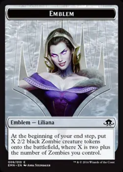 MTG 10 Emblem - Liliana, Light Play, English Eldritch Moon - Image 1