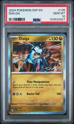 2024 POKEMON SSP EN #135 DIALGA PSA 10 SURGING SPARKS POP 5 - Image 2