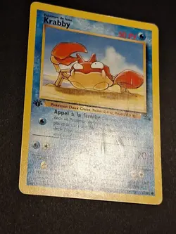 EDITION 1 Carte Pokemon Krabby 51/62 Wizards Fossile Francais - Image 2