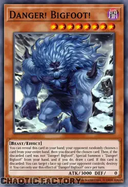 YUGIOH RA03-EN019 Danger! Bigfoot! (alternate artwork) Super Rare 1st Edition NM - Image 1