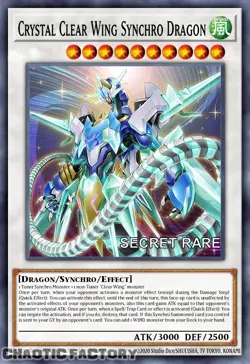 YUGIOH RA04-EN059 Crystal Clear Wing Synchro Dragon Secret Rare 1st Edition NM - Image 1