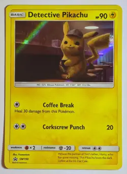 Detective Pikachu SM190 Holo Promo Pokemon TCG & Bonus Card - Image 2