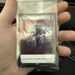 Riftbound Fist Bump Buff Double Sided Promo Card Sealed OGN Rare! - Image 1