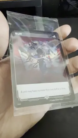 Riftbound Fist Bump Buff Double Sided Promo Card Sealed OGN Rare! - Image 2
