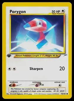 Pokemon Card - Porygon 1st Edition Neo Destiny 78/105 - Image 1