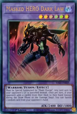 RA01-EN025 MASKED HERO DARK LAW ULTRA RARE 1ST EDITION YuGiOh CARD - Image 1