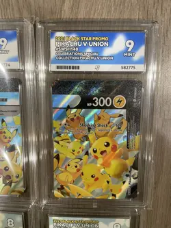 Pokemon Celebrations Pikachu V-Union Sequential ACE Graded Cards Set of 4 - Image 5