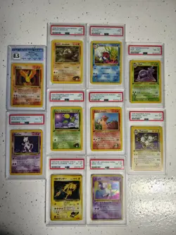 Pokemon 10 Card Lot - Graded PSA CGC - Vintage 1st editions, holos and non-holos - Image 1