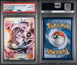 Pokemon TCG Sun & Moon FA/ Lusamine Ultra Prism Holo Card 153/156 PSA 8 NM-MT - Image 3