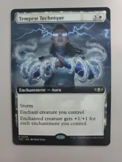 MTG Tempest Technique Commander: Tarkir: Dragonstorm Extended Art Rare - Image 1