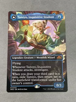 MTG - Tamiyo, Inquisitive Student/Tamiyo, Seasoned Scholar (Borderless) #443 NM - Image 1