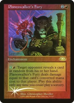 Planeshift MTG FOIL Planeswalker's Fury Magic - Image 1