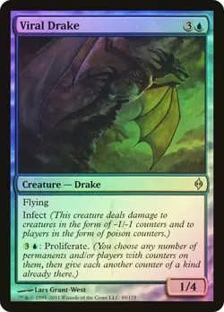 New Phyrexia MTG Foil Viral Drake Magic - Image 1