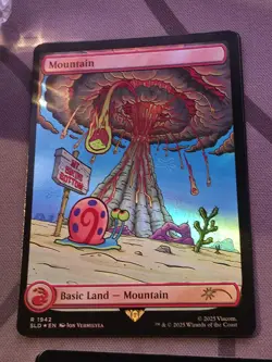 Secret Lair X SpongeBob MTG Basic Lands - Mountain Rainbow Foil 1942 - Image 1
