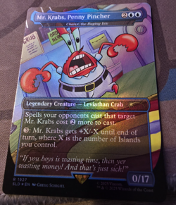 Magic the Gathering Secret Lair x Spongebob: Mr Krabs, Penny Pincher ~ FOIL - Image 1