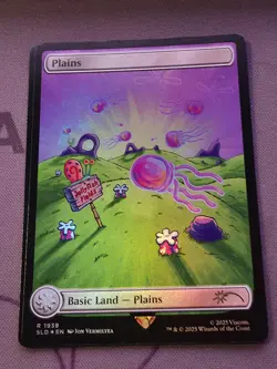 Secret Lair X SpongeBob MTG Basic Lands - Plains Rainbow Foil - Image 1