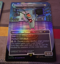 FOIL PLANKTON TINY TYRANT (SKRELV) SPONGEBOB SECRET LAIR SLD MTG IN HAND - Image 1