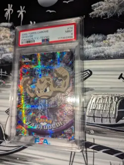 Geodude Pokemon Topps Series 1 Chrome Tekno PSA 9 RARE NEW CERT - Image 2