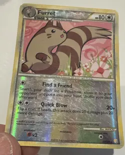 2010 Pokemon Furret #21/123 Reverse Holo Rare HeartGold SoulSilver MP (See Desc) - Image 3