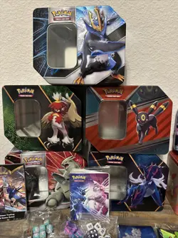 Large Lot Of Pokemon TCG accessories Deck Boxes, Coins, Dice, Energies, Sleeves - Image 2