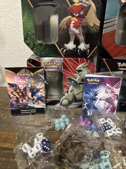 Large Lot Of Pokemon TCG accessories Deck Boxes, Coins, Dice, Energies, Sleeves - Image 3