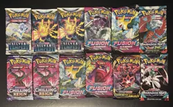 Pokemon Booster Packs - Mixed New/Sealed Lot of 12 - Image 1