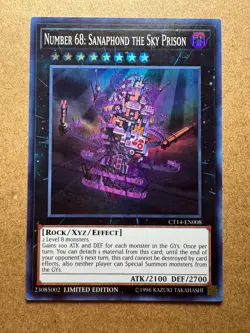 Number 68: Sanaphond the Sky Prison CT14-EN008 2017 Mega-Tins Limited Ed Yugioh - Image 1