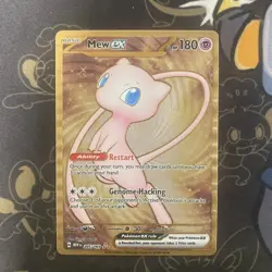 2023 Mew ex 205/165 Scarlet & Violet 151 UPC Gold Metal Promo Card NM - Image 1