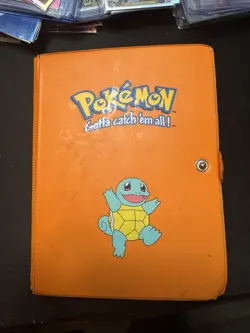 Pokemon 1999 Orange Squirtle And Green Growlithe Binders 4 Pocket Pages W/ Cards - Image 2