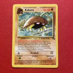 Pokemon TCG Kabuto 50/62 Fossil Unlimited Card WOTC - Nm/Mint - Image 1