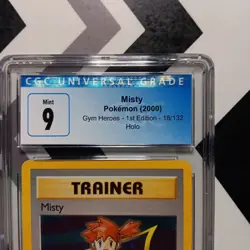 VINTAGE 2000 Misty Pokemon Gym Heroes: 1st Edition 18/132 Holo CGC 9 Card - Image 3