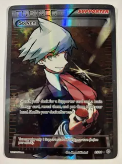 Pokemon TCG Steven Ancient Origins Holo Full Art Ultra Rare Card 95/98 LP - Image 1