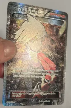 Pokemon TCG Steven Ancient Origins Holo Full Art Ultra Rare Card 95/98 LP - Image 2