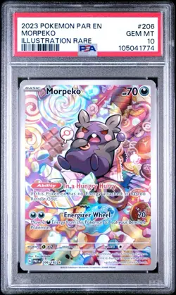 MORPEKO 206/182 | PSA 10 | Illustration Rare Graded Pokemon Card - Image 1