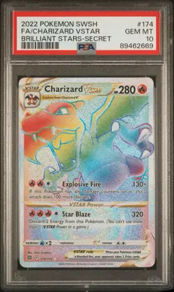 CHARIZARD VSTAR 174/172 | PSA 10 | Brilliant Stars Graded Pokemon Card - Image 1